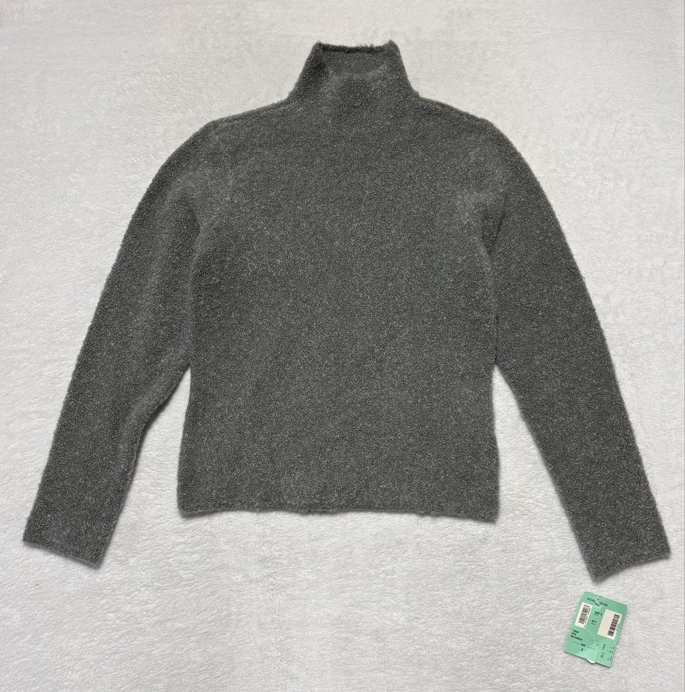 Caslon Sweater Womens Small Charcoal Gray Mohair Blend Turtleneck Knit Pullover